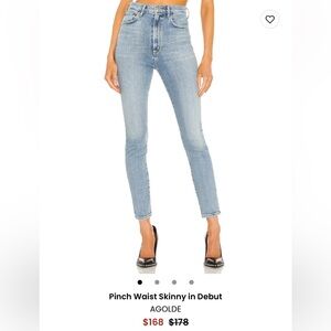 Agolde Pinch Waist Skinny Jeans in Light Blue